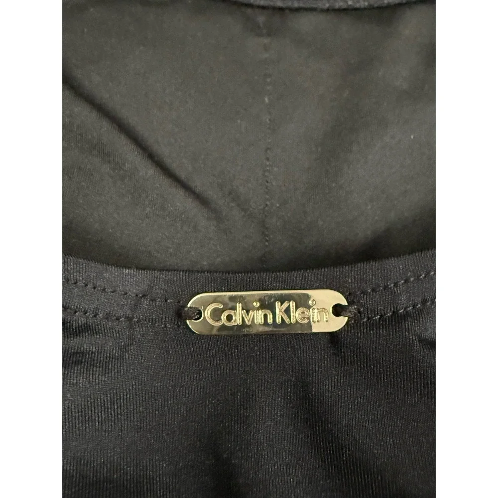 Calvin Klein One Piece Swimsuit Size 14 Bronze Side Pleats Full Coverage - Picture 9 of 12